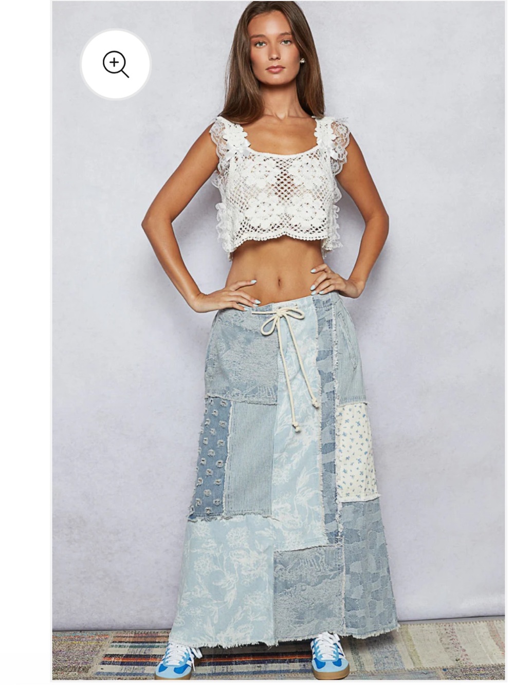 POL Maxed Out Corded Waist Patchwork Denim Skirt - Picture 12 of 16